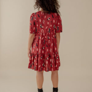 Adelaide Tiered Mini Dress - Modern Objects Cranberry - Image 4