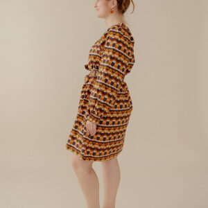 Alexis Long Sleeve Mini Dress - Circle Stripe Desert - Image 3