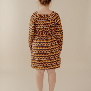 Alexis Long Sleeve Mini Dress - Circle Stripe Desert - Image 4