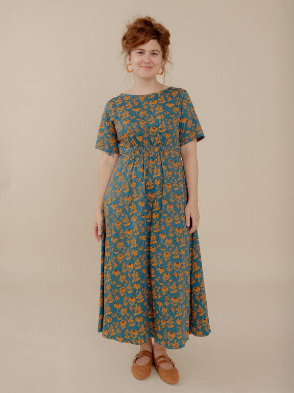 Artsy Traveler Midi Dress - Teal Floral
