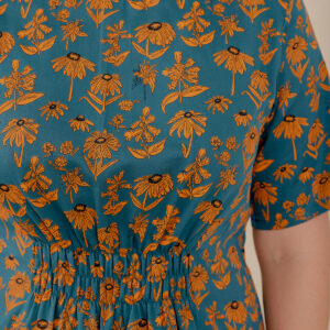 Artsy Traveler Midi Dress - Teal Floral - Image 2