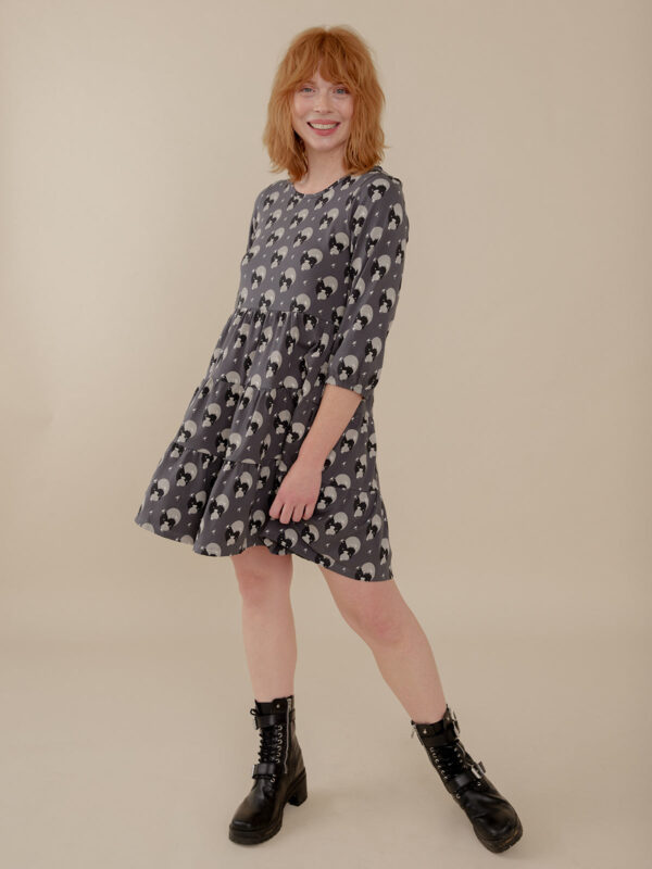 Bellini Long Sleeve Dress - Vase Cluster Graphite