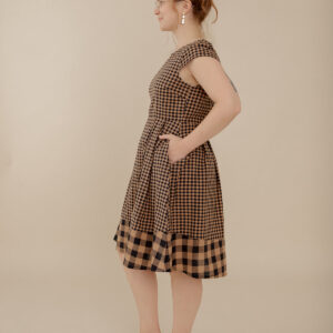 Devonshire Dress - Black and Tan Small Gingham - Image 3