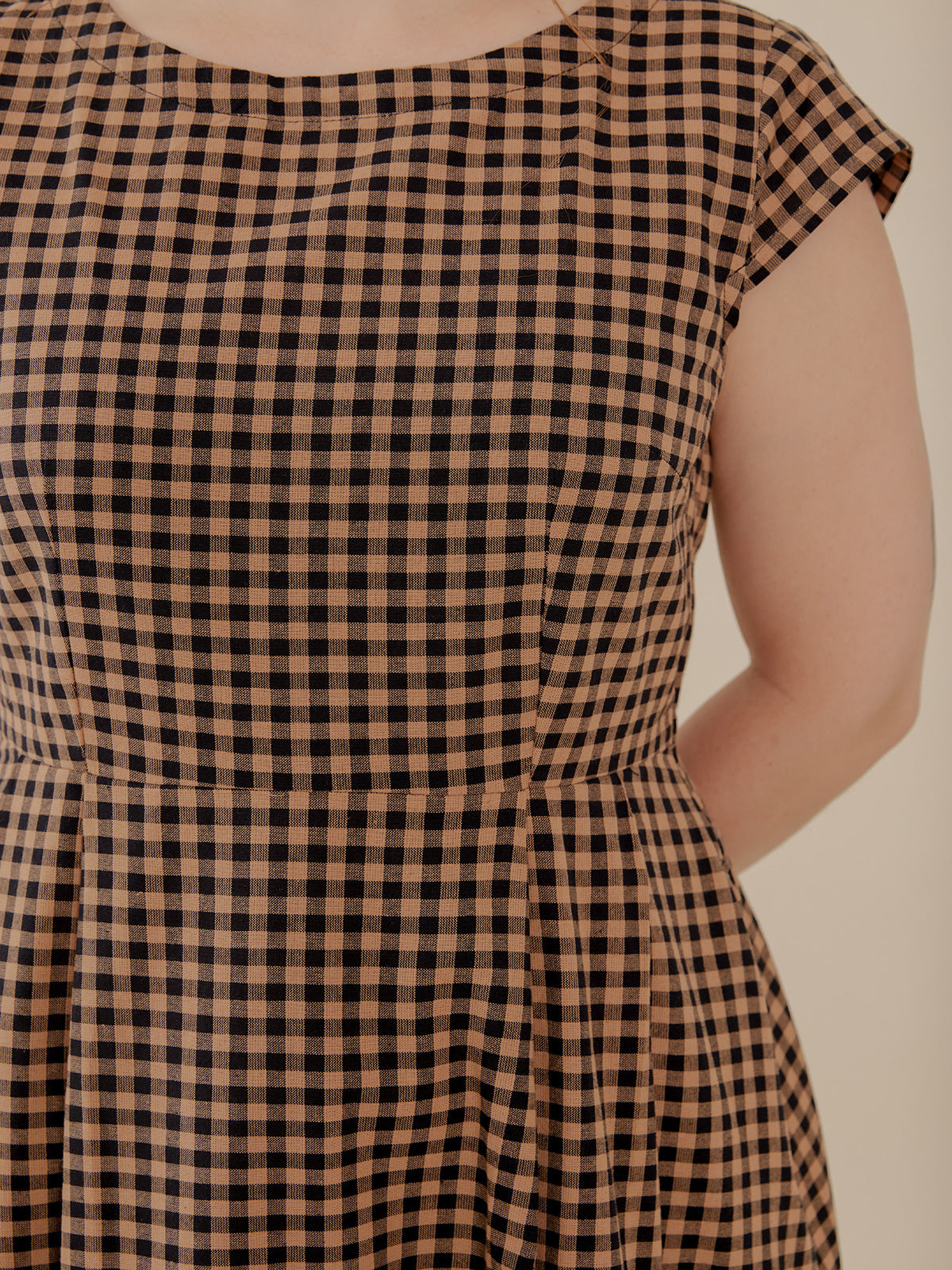 Devonshire Dress - Black and Tan Small Gingham - Image 2