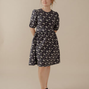 Inez Bubble Sleeve Dress - Vase Cluster Graphite - Image 4
