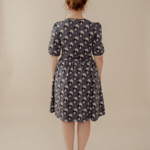 Inez Bubble Sleeve Dress - Vase Cluster Graphite - Image 6