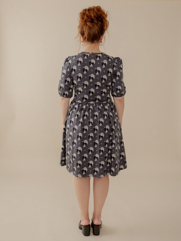 Inez Bubble Sleeve Dress - Vase Cluster Graphite - Image 6