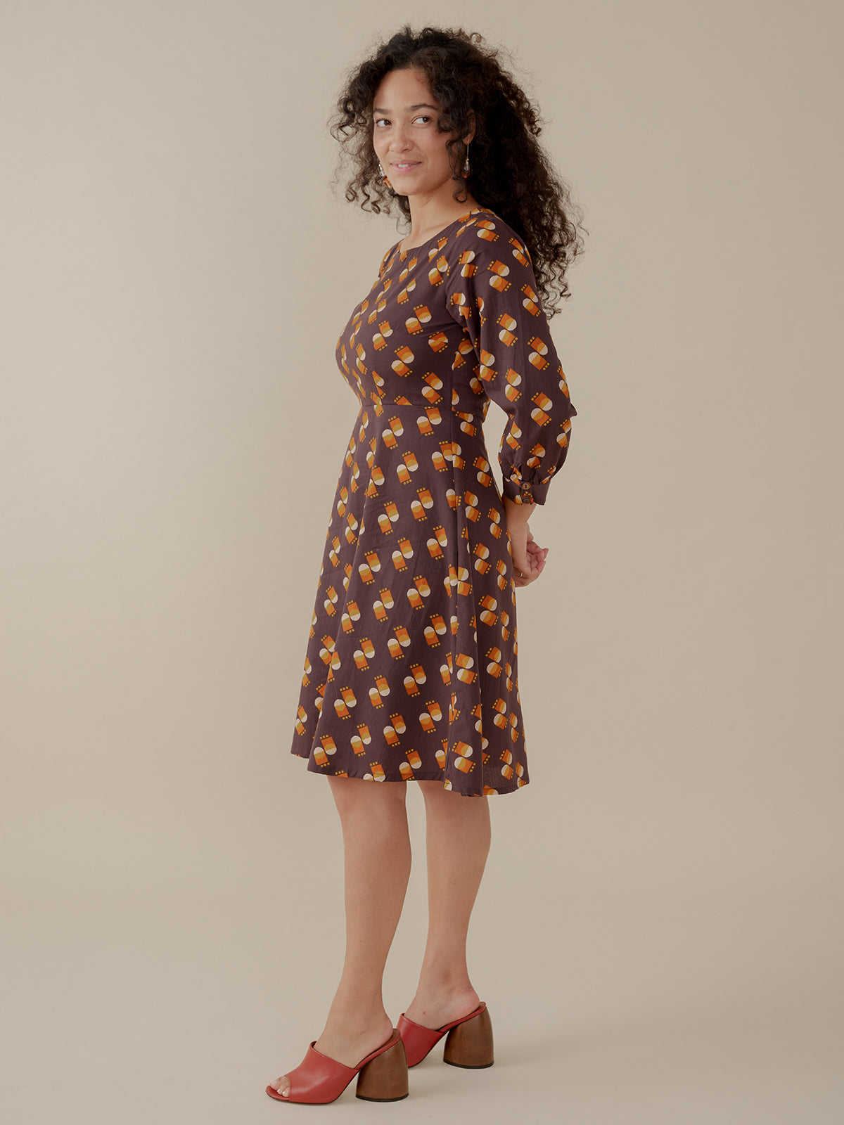 Marseille Long Sleeve Dress - Desert Shapes - Image 1