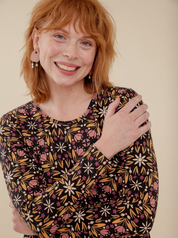 Mirah Tiered Dress - Mauve Tile - Image 2