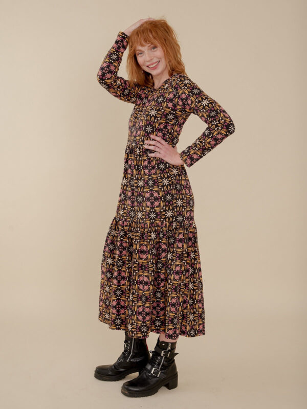 Mirah Tiered Dress - Mauve Tile - Image 3