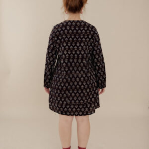 Victoria Tunic Dress - Black Mini Blossom - Image 3