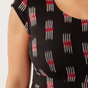 Vintage Pleat Dress - Black Ikat - Image 2