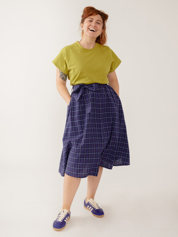 Laci Skirt - Indigo Plaid