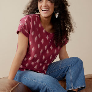 Dana Top - Garnet Ikat - Image 1