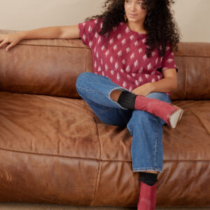 Dana Top - Garnet Ikat - Image 3