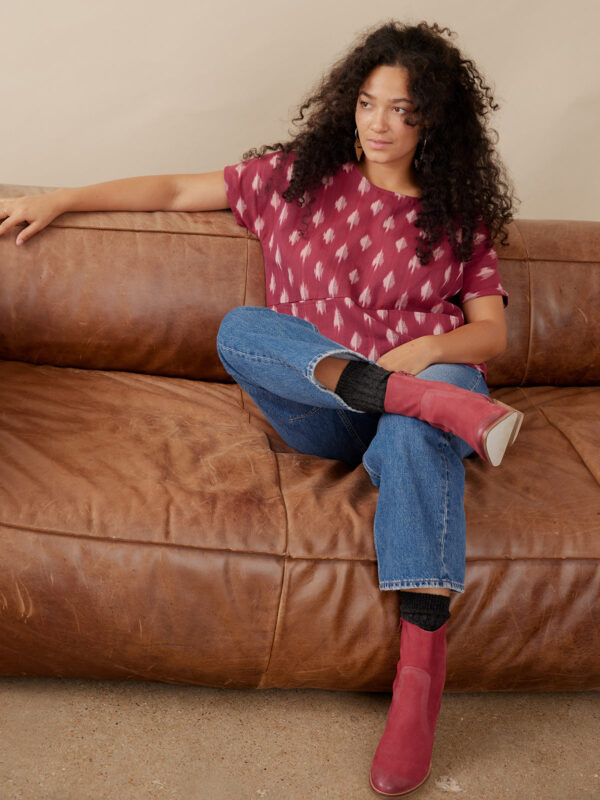 Dana Top - Garnet Ikat - Image 3