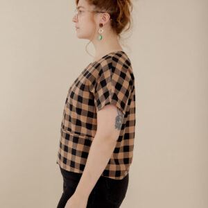 Odelia Top - Black and Tan Gingham - Image 6