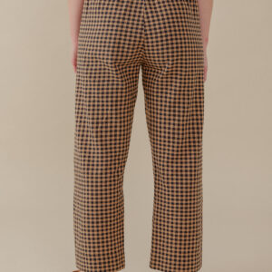 Emmy Drawstring Pant - Black and Tan Small Gingham - Image 4