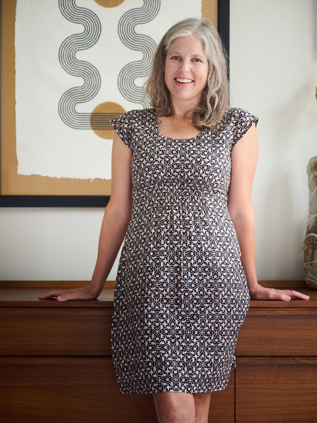 Artsy Traveler Dress - Black Botanical - Image 1